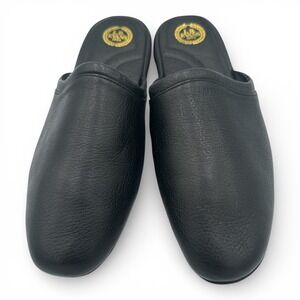 L.B. Evans Aristocrat Scuff Slippers 14M Black Leather Sole
